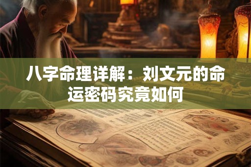 八字命理详解：刘文元的命运密码究竟如何