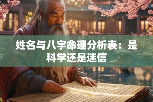 姓名与八字命理分析表：是科学还是迷信