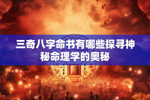 三奇八字命书有哪些探寻神秘命理学的奥秘