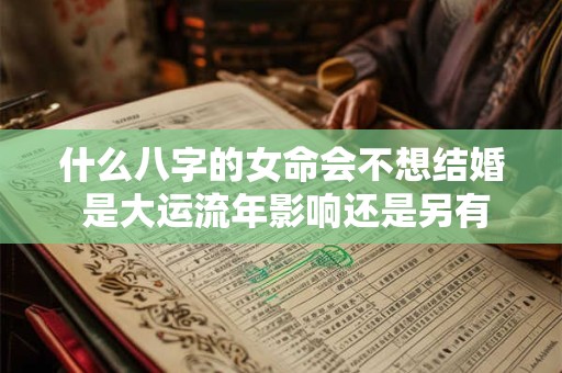 什么八字的女命会不想结婚 是大运流年影响还是另有原因