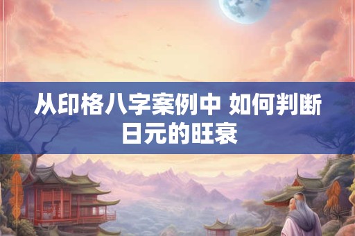 从印格八字案例中 如何判断日元的旺衰