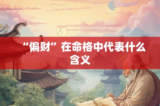 “偏财”在命格中代表什么含义