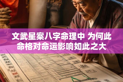 文武星案八字命理中 为何此命格对命运影响如此之大