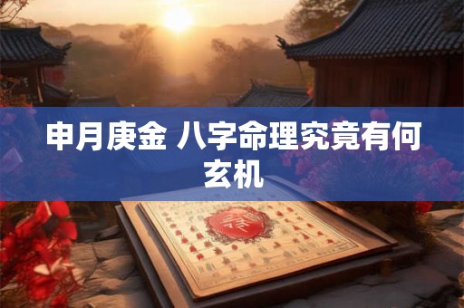 申月庚金 八字命理究竟有何玄机