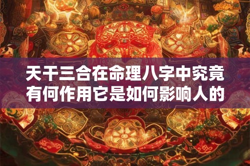 天干三合在命理八字中究竟有何作用它是如何影响人的命运的
