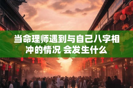 当命理师遇到与自己八字相冲的情况 会发生什么
