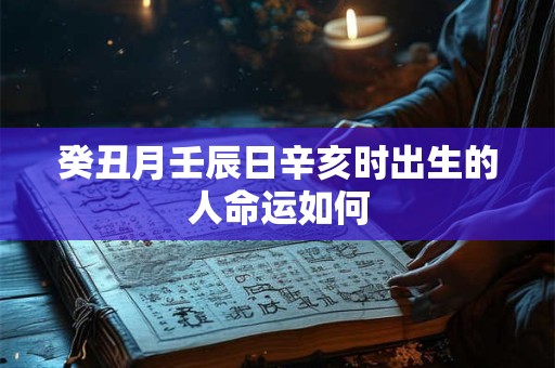 癸丑月壬辰日辛亥时出生的人命运如何