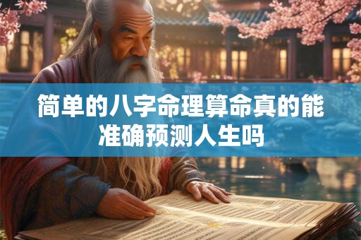 简单的八字命理算命真的能准确预测人生吗