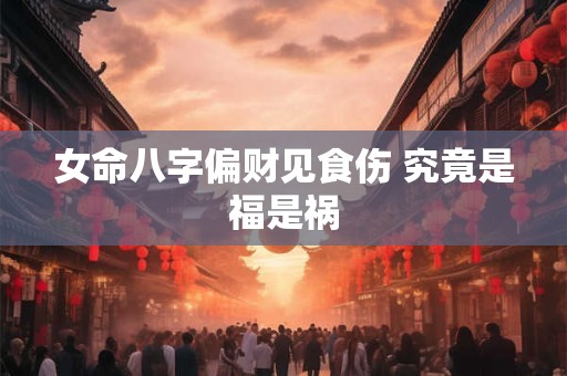 女命八字偏财见食伤 究竟是福是祸