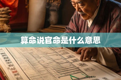 算命说官命是什么意思