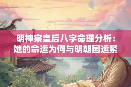 明神宗皇后八字命理分析：她的命运为何与明朝国运紧密相连