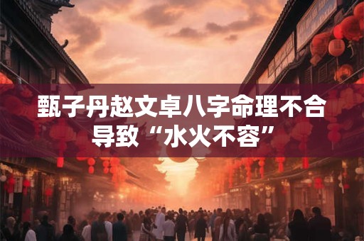 甄子丹赵文卓八字命理不合导致“水火不容”