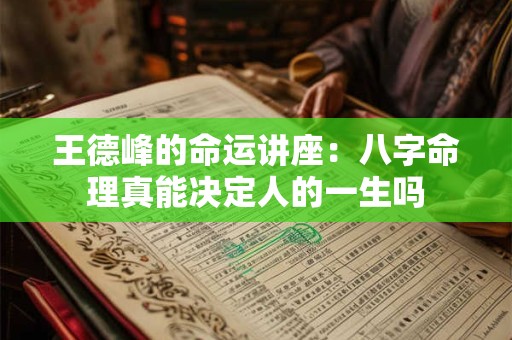 王德峰的命运讲座:八字命理真能决定人的一生吗 王德峰的命运讲座:八字命理真能决定人的一生吗