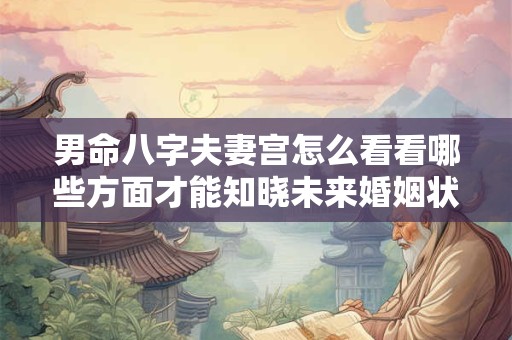 男命八字夫妻宫怎么看看哪些方面才能知晓未来婚姻状况