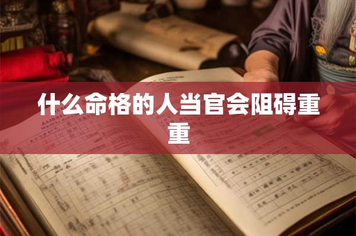 什么命格的人当官会阻碍重重