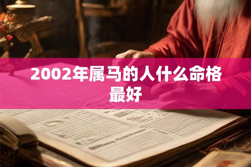 2002年属马的人什么命格最好