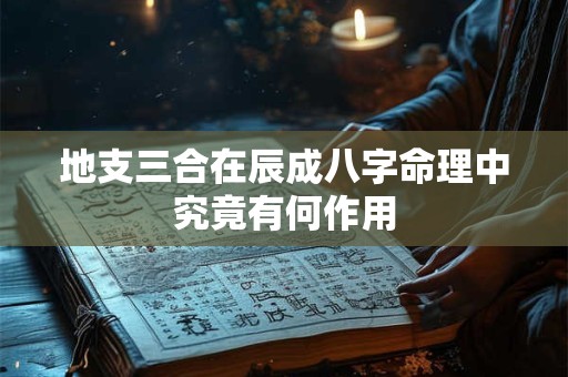 地支三合在辰成八字命理中究竟有何作用 地支三合在辰成八字命理中究竟有何作用