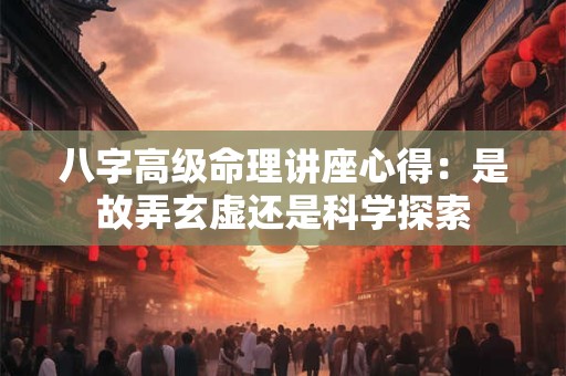 八字高级命理讲座心得：是故弄玄虚还是科学探索