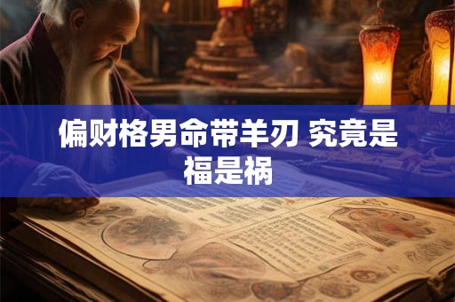 偏财格男命带羊刃 究竟是福是祸