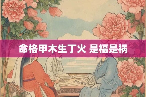 命格甲木生丁火 是福是祸