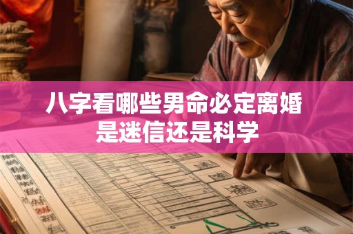 详细阅读:八字看哪些男命必定离婚 是迷信还是科学 八字看哪些男命必定离婚 是迷信还是科学