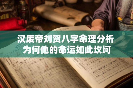 汉废帝刘贺八字命理分析 为何他的命运如此坎坷
