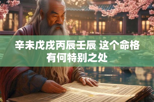 辛未戊戌丙辰壬辰 这个命格有何特别之处