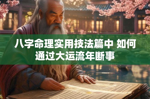 八字命理实用技法篇中 如何通过大运流年断事