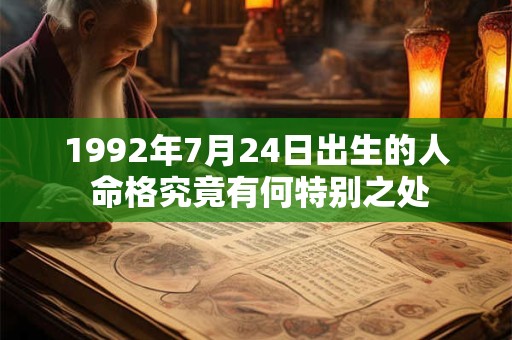1992年7月24日出生的人 命格究竟有何特别之处