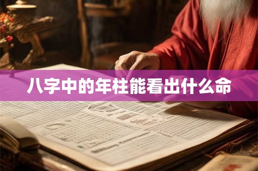 八字中的年柱能看出什么命