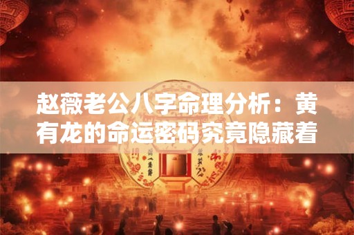 赵薇老公八字命理分析：黄有龙的命运密码究竟隐藏着怎样的玄机