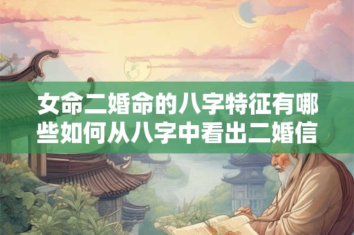 女命二婚命的八字特征有哪些如何从八字中看出二婚信息