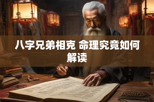 八字兄弟相克 命理究竟如何解读