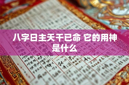 八字日主天干已命 它的用神是什么