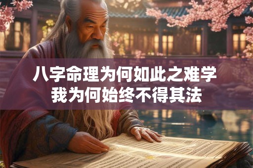八字命理为何如此之难学 我为何始终不得其法
