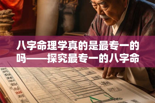 八字命理学真的是最专一的吗——探究最专一的八字命理学书的独特之处