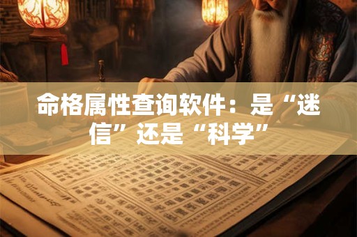 命格属性查询软件：是“迷信”还是“科学”