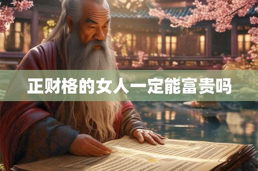 正财格的女人一定能富贵吗