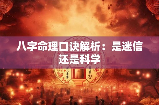 八字命理口诀解析：是迷信还是科学