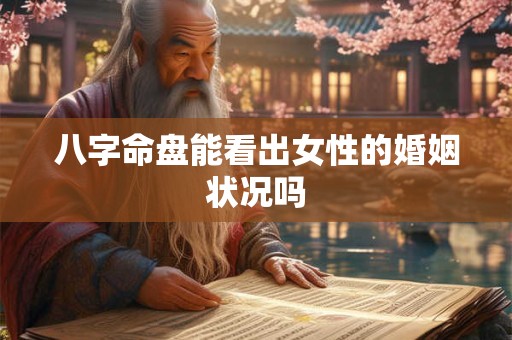 八字命盘能看出女性的婚姻状况吗