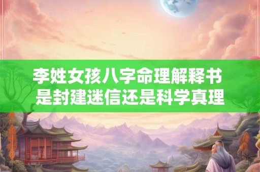 李姓女孩八字命理解释书 是封建迷信还是科学真理
