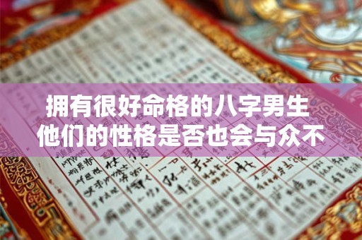 拥有很好命格的八字男生 他们的性格是否也会与众不同