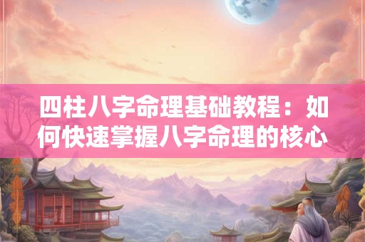 四柱八字命理基础教程：如何快速掌握八字命理的核心要点