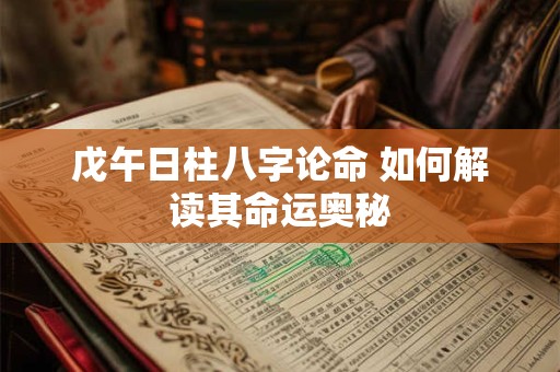 戊午日柱八字论命 如何解读其命运奥秘
