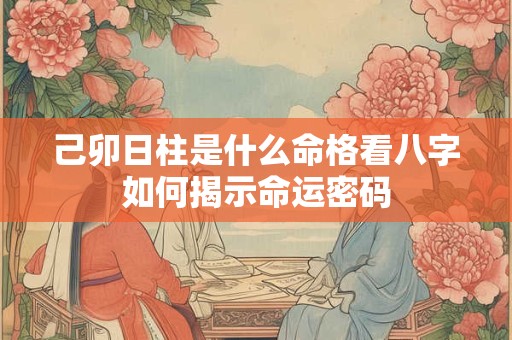 己卯日柱是什么命格看八字如何揭示命运密码