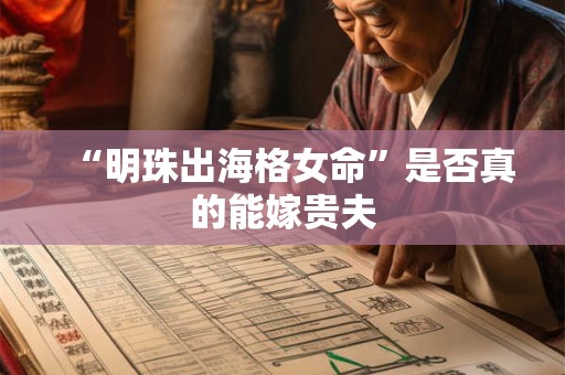 “明珠出海格女命”是否真的能嫁贵夫