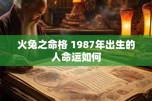 火兔之命格 1987年出生的人命运如何