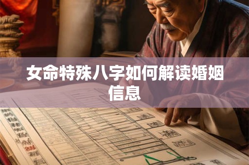 女命特殊八字如何解读婚姻信息