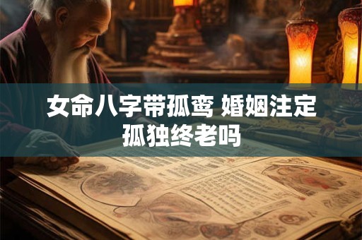 女命八字带孤鸾 婚姻注定孤独终老吗