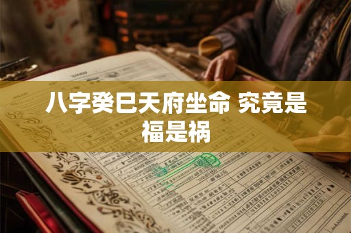 八字癸巳天府坐命 究竟是福是祸